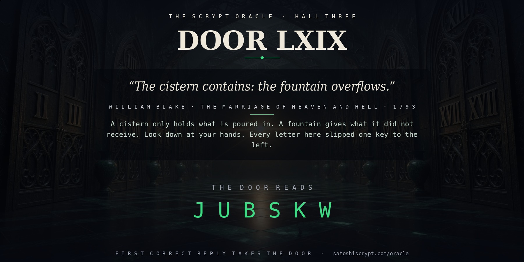 The Scrypt Oracle — Door LXIX