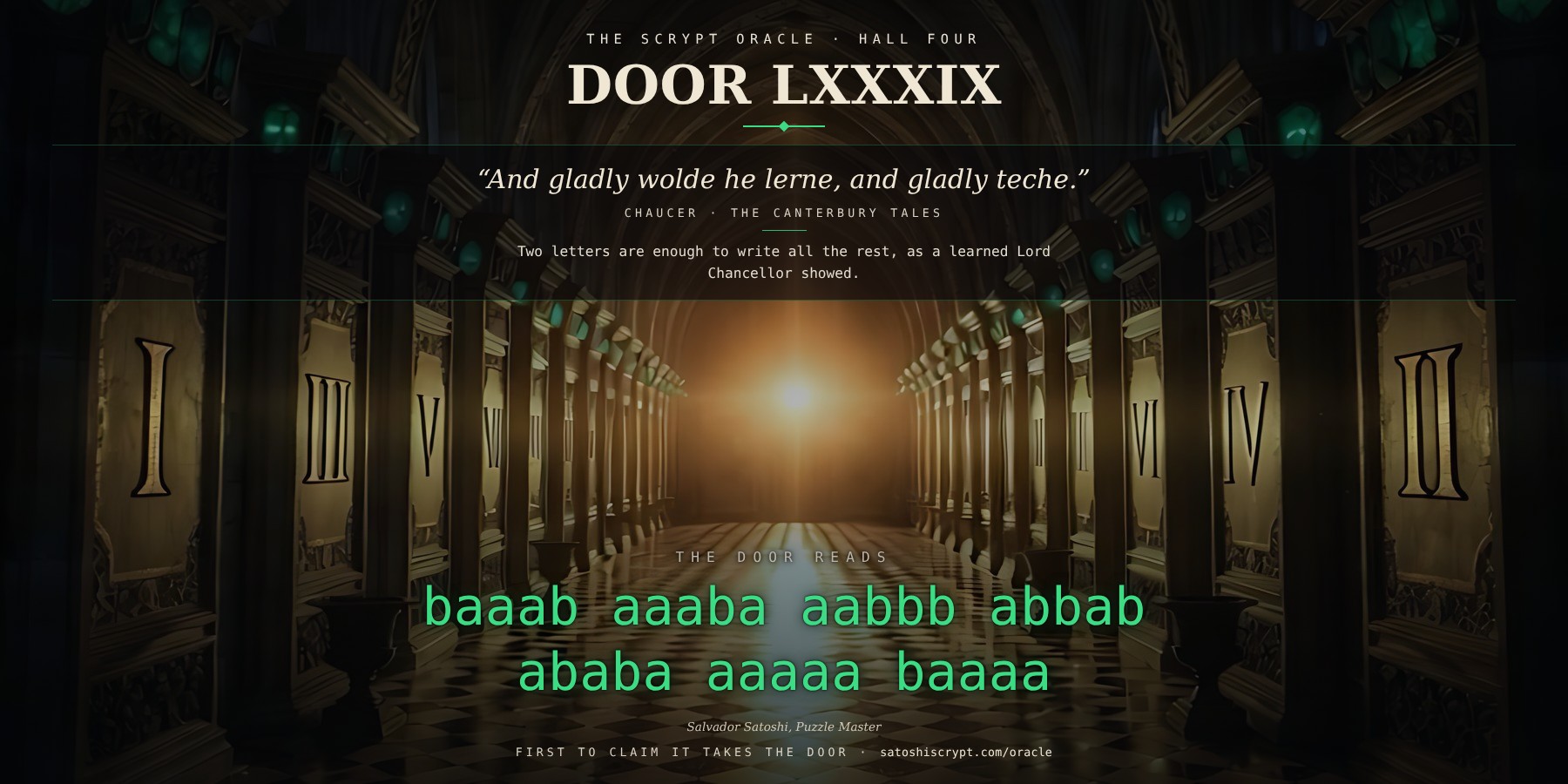 The Scrypt Oracle — Door LXXXIX