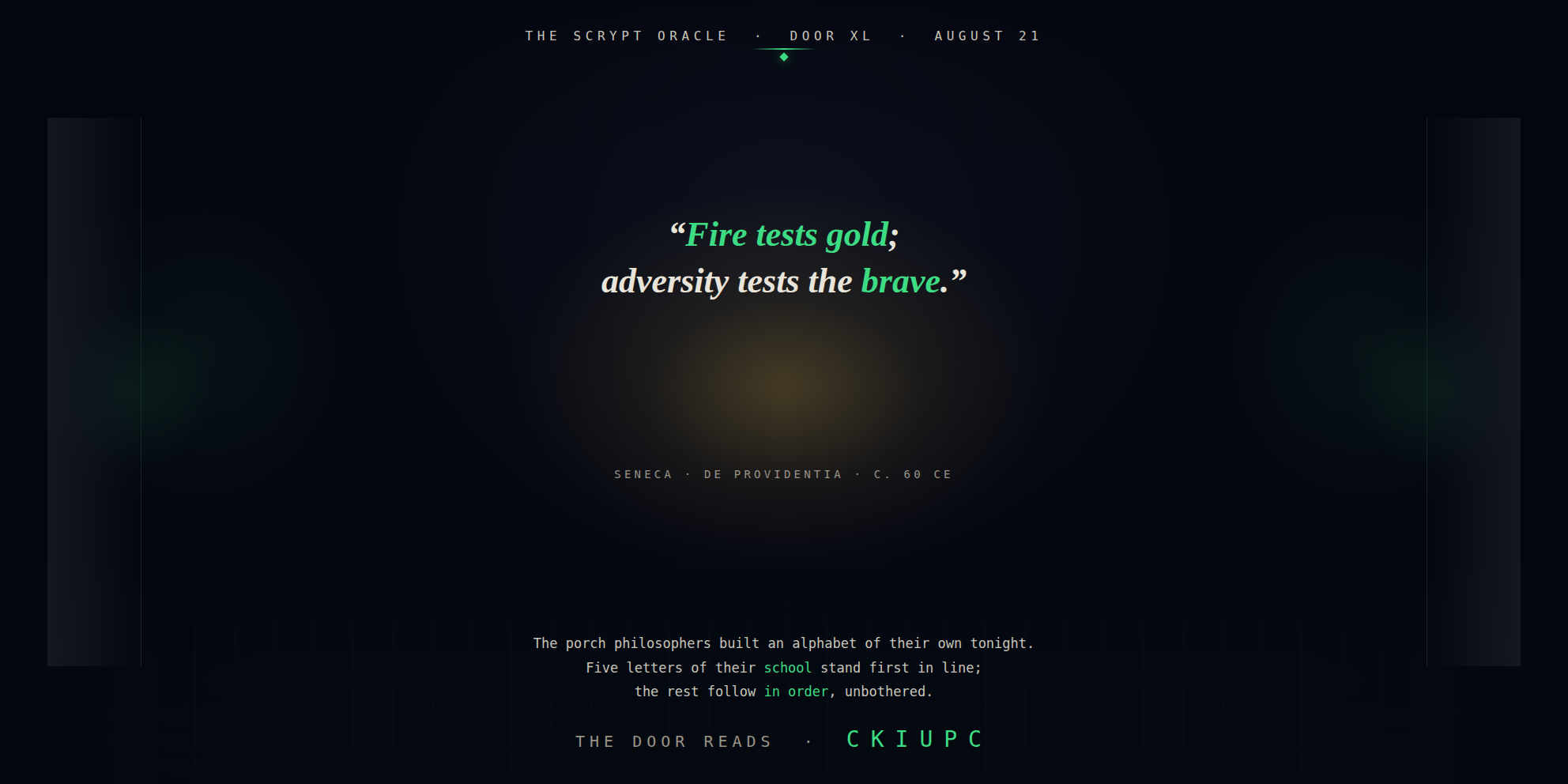 The Scrypt Oracle — Door XL